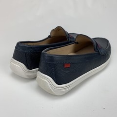 MARC JOSEPH NEW YORK Big Kids Leather Elastic Grow Gain Loafer Navy Size 5