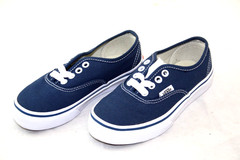 VANS AUTHENTIC NAVY/TRUE WHITE LOW TOP YOUTH LITTLE KIDS SHOE SIZE