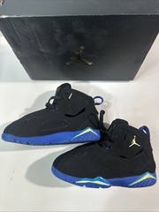 Kid’s 9c Jordan True Flight Black/Barely Volt-Hyper Royal (343796 074)(Sub box)