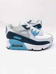 Nike Air Max 90 leather Summit White/Black/Blue 8C Kids Sneakers