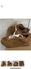 UGG Brown Low Top Athletic Sneakers Lace Up Suede Mesh Upper Rubber Outsole