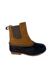 Sorel Ankle Suede Leather Waterproof Rubber Slip On Duck Boots Youth Size 1Y