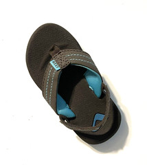 NEW Reef Toddler Kid’s Grom Phantom-K Brown/Blue Flip Flop w/ Backstrap, 3-4 M