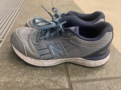New Balance 680v5 Tech Ride Running Shoes Size 3.5 Kids Gray Blue Sneakers