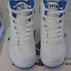Ewing Athletics 33 Orion Strap White Royal Orange High Top Kids Sneaker 1