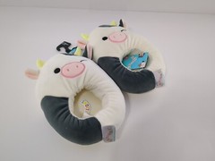 Squishmallows Slippers Connor the Cow Winking Kids Size 11/12 Shoes NWT