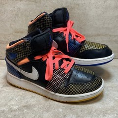 Jordan 1 Mid SE GS Signal Blue Black Multi Color DC4092-001 Kids Size 5Y