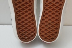 Vans Checkerboard Slip On Low Skate Shoe Black Off White Cream Kids Boys Sz 2.5