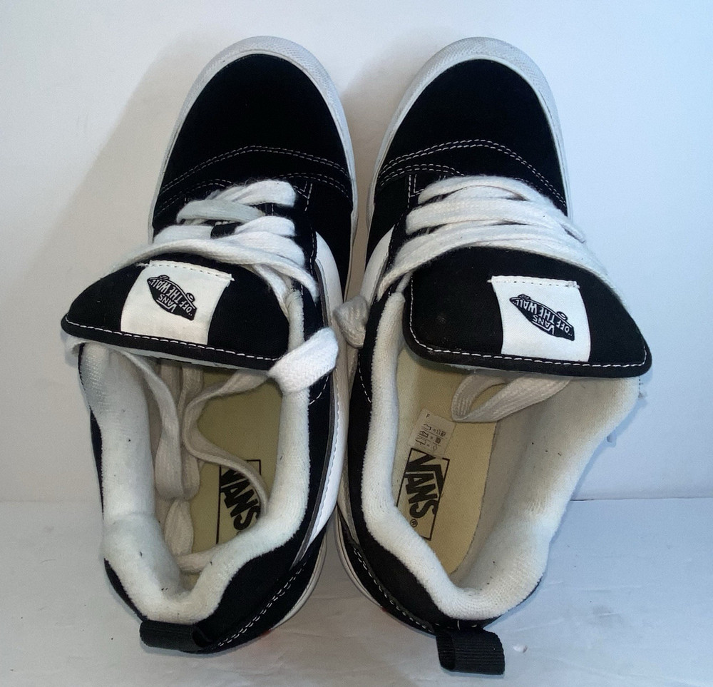 Vans Knu Skool Black True White Skate Shoes Big Kids Size 7 US Juniors 7.0 EUR 3