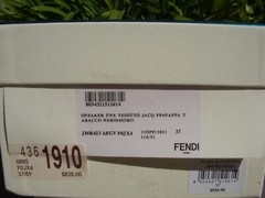 Fendi Tessuto Jacquard FF Napa Tabacco Nero Uni Youth Size 37 Insole 9 1/4 Long