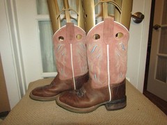 Cody James Inlay BBSC1943 Brown Pull On Square Toe Western Boots Kids Size 13