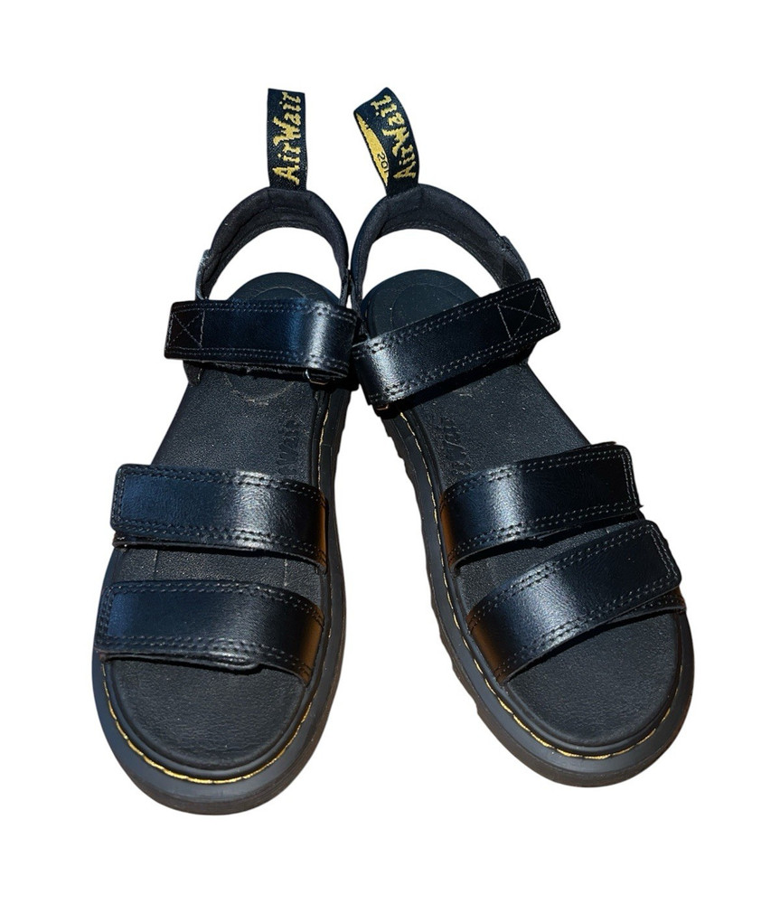 Dr. Martens Strappy Leather Hook & Loop Sandals Black US 5 euro37