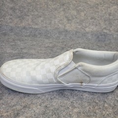 Vans Canvas White Checkerboard Slip On Sneakers Youth size 5