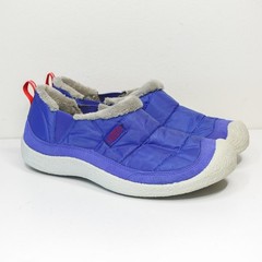 KEEN Howser Puffer Slippers Shoes Quilted Fleece Lined Cozy Warm Blue Big Kids 5