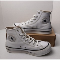 Converse Chuck Taylor All Star Move White Leather Platform High Top Kids Size 4