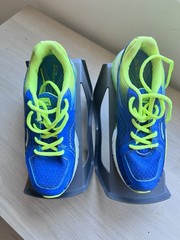 L.A. Gear Remix Athletic Sneakers Youth Size 3 Blue Neon Green Running Shoes