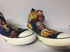 Converse All Star Chuck Taylor Boys Red/blue Superman Hightop Shoes Size 1 Youth