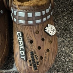 Crocs Star Wars Chewbacca Classic Lined Kids Clog Brown Faux Fur Slip On 6