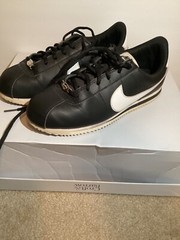 Nike Cortez 72 Black White Leather Youth Size 7 Women’s Size 8-8.5