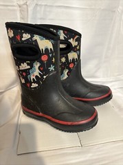 Lone Cone Unicorn Dreams Kids 9T Mud Muck Boots Black Winter 9 EU 27 Rain Farm