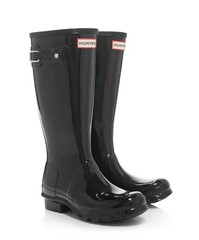 Hunter Kids Original Gloss Tall Rain Boots Big Kids 4 M / 5 F Black Waterproof