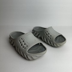 Crocs Echo Slides Junior Size 1 Shoes Gray Grey Outdoor Beach Travel Pool Summer