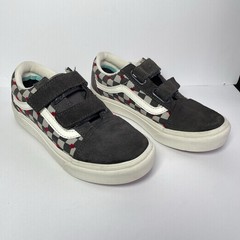 VANS Autism Acceptance ComfyCush Old Skool Size 2.5 Red Black White Hook & Loop