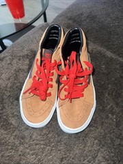 Brand New High Top Vans Size 13c In Brown And Red