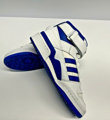Adidas Forum Mid Kids US 5.5 White Blue Strap High Top Sneakers EU 36 2/3 G57885