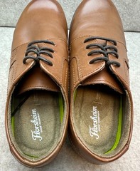 Florsheim Kids British Tan Midtown Plain Toe Derby Oxford sz 4.5 (S2426)