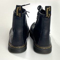 Doc Dr Martens Black Leather Boots Zavala Youth Size 3 Side Zip