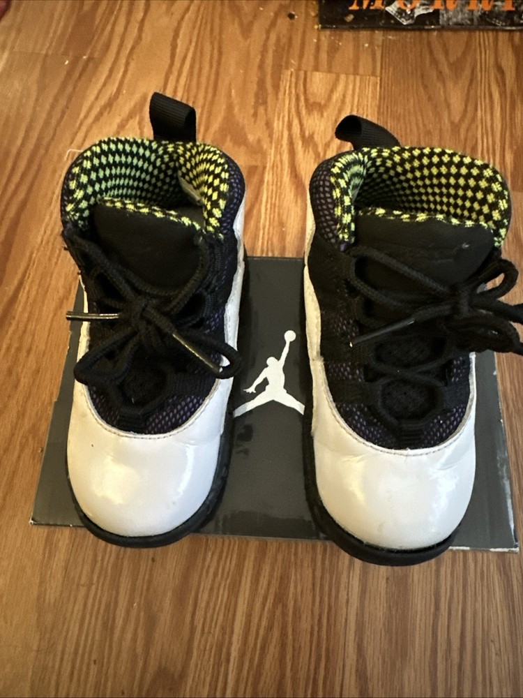 Nike Air Jordan 10 Retro TD Violet Pop-cyber Black Size 7c 310808 120
