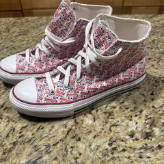 Converse Chuck Taylor All Star Junior 5 Hi Top Red Logo Print Unisex Cpix
