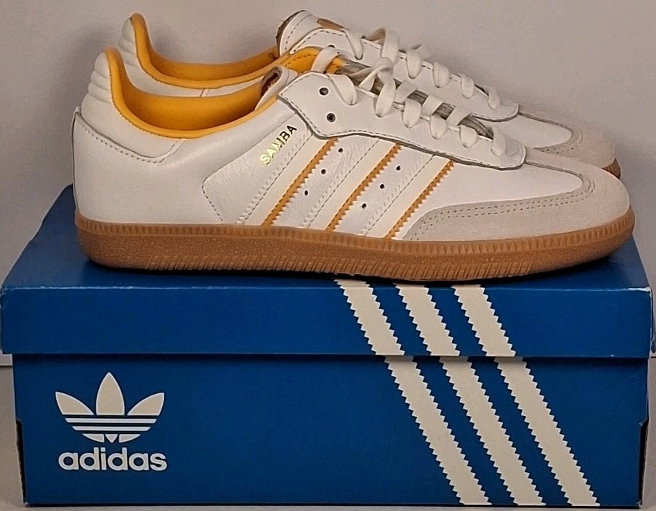 Adidas Samba OG Junior IH5582 Boys‘ Size 3.5, White / Crystal /Crew Yellow