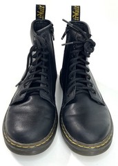 Doc Dr Martens Black Leather Boots Zavala Youth Size 3 Side Zip