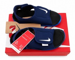 Nike Sunray Adjust 5 Unisex Kids Slide Sandals 2Y Blue/Black Hook & Loop