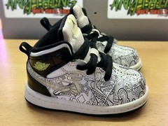 Nike Air Jordan 1 TD Mid SE DIY White Black Volt DC4097-100 4C (FREE S&H)!