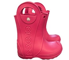 Pink Crocs Muck/Rain Boots Handle It C9 Fall Winter Pull On Lightweight Youth