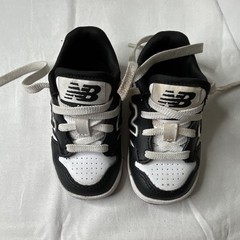 New Balance 480 Unisex Kids Black/White Leather Low Top Lace-Up Sneakers US 5 W