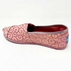 Toms Classics Pink Swirl Pattern Youth Slip On Casual Canvas Flat Shoes