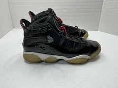 Nike Air Jordan 6 Rings GS 323419-064 Athletic Sneakers Black/Red Sz 4Y