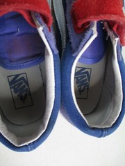 Vans Leather Red White Blue purple low top sneakers sz 2 unisex kids