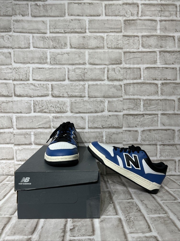 New Balance 480 Blue/White Leather Low Top Court Shoes GSB480TB Size 6.5 New