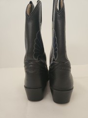 Youth Size 1 Masterson Boot Co Black W Blue Gray Stitching Western Boots
