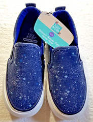 Kid’s Sneakers Galaxy Stars Design Memory Foam Canvas Slip-On New US Size 11/12