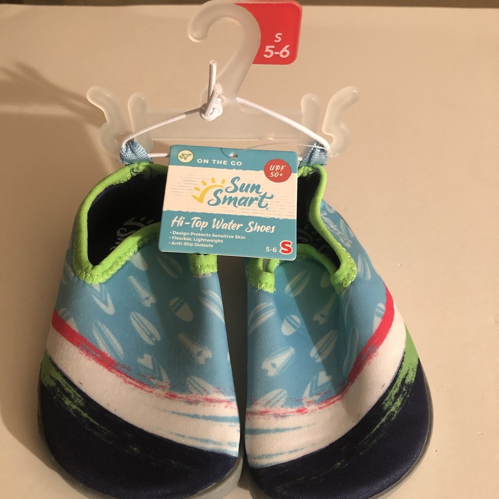 SUN SMART Hi-Top AQUA LEISURE Beach Pool WATER SHOES SIZE Kids Small 5 – 6