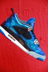 Retro Air Jordan 4 OG „Photon Blue“ Metallic‘ 1-of-1 Custom -Lions Rams NFL-