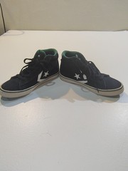 Converse Black and Green High Top Sneakers Youth Size 3