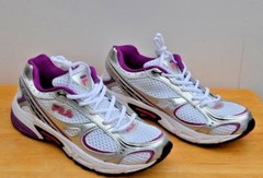 Fila White, Purple, Silver Sneakers Size 5M