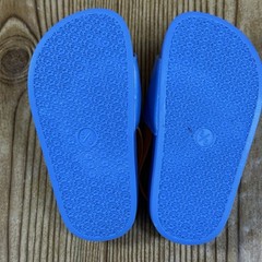 Blippi Kids Slide Sandals Size 5/6 Blue Orange Toddler Slip On Beach Pool Shoes